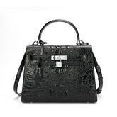 Alligator Embossed Leather Satchel/Shoulder Bag